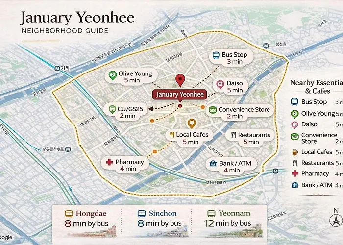 201 Newly Opened Yeonnam Hongdae 5 Minutes Airport Bus Yeonhui 4person Sunny And Quiet *